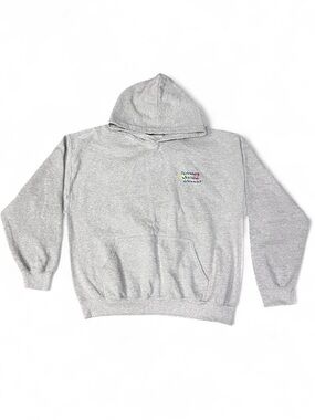 Men's Light Gray Zip-Up Hoodie with Small Embroidered Chest Logo